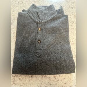 BRUNELLO CUCINELLI Size 52 Grey Knit Wool Cashmere Button Down Pullover